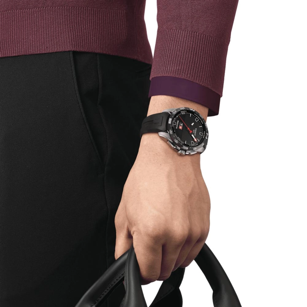 Tissot T-Touch Connect Solar 47.5mm Black Dial Multi Function Titanium Watch T1214204705100
