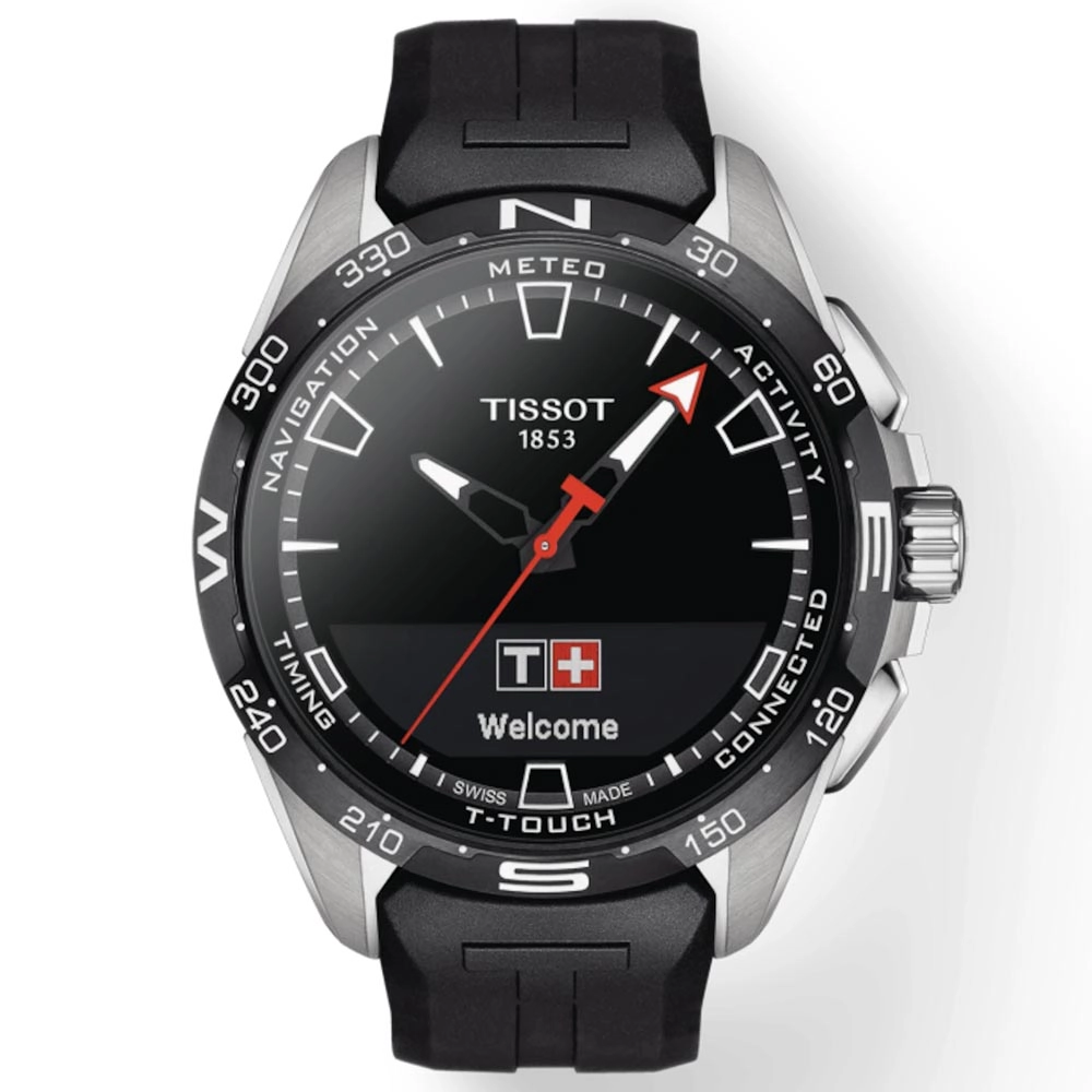 Tissot T-Touch Connect Solar 47.5mm Black Dial Multi Function Titanium Watch T1214204705100