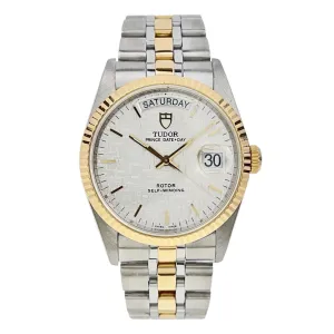 Tudor Prince Date Day Steel and Gold 36mm Linen Automatic Men’s Watch 76213