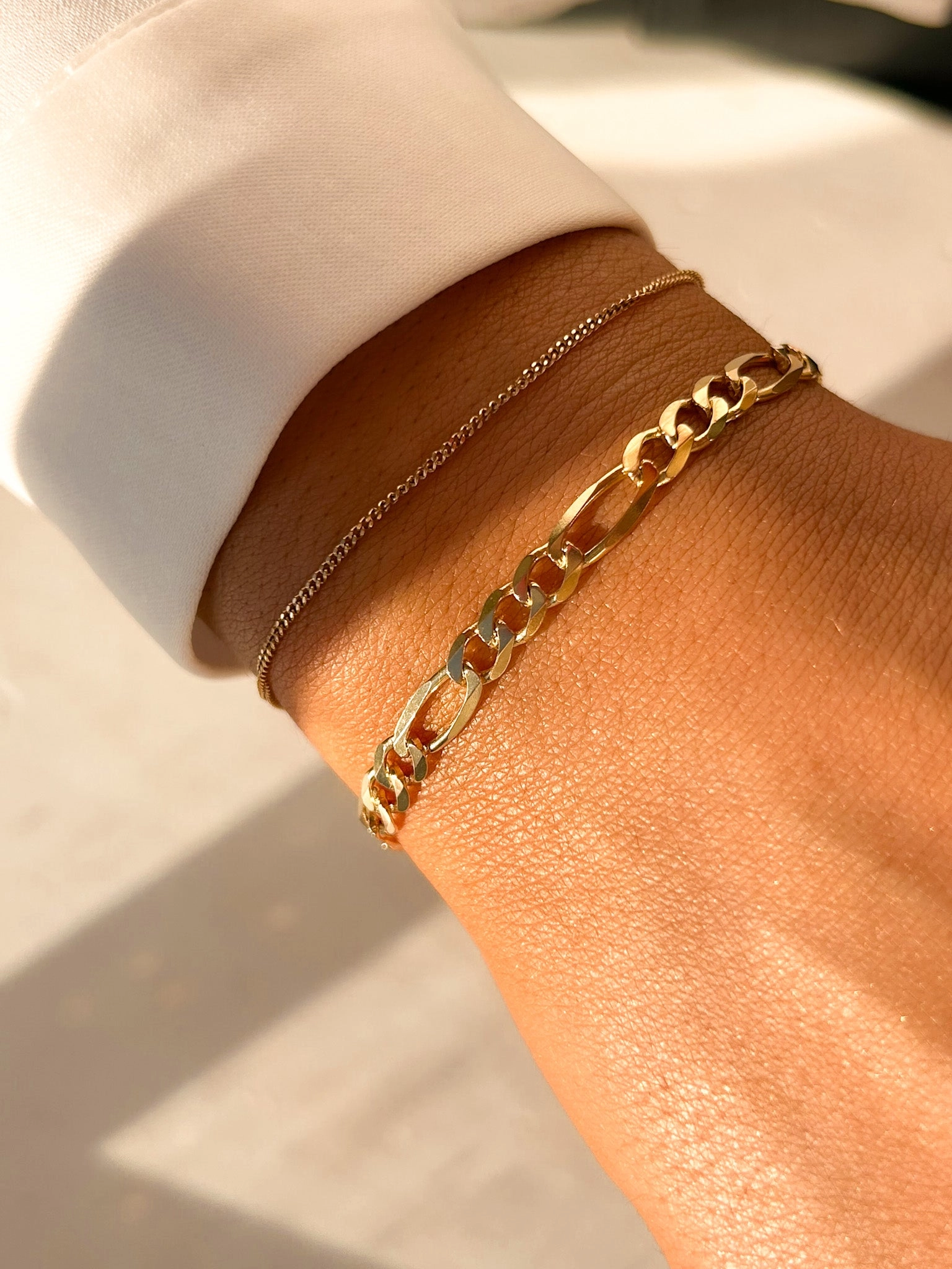 Vintage 9ct Yellow Gold Figaro Link Bracelet