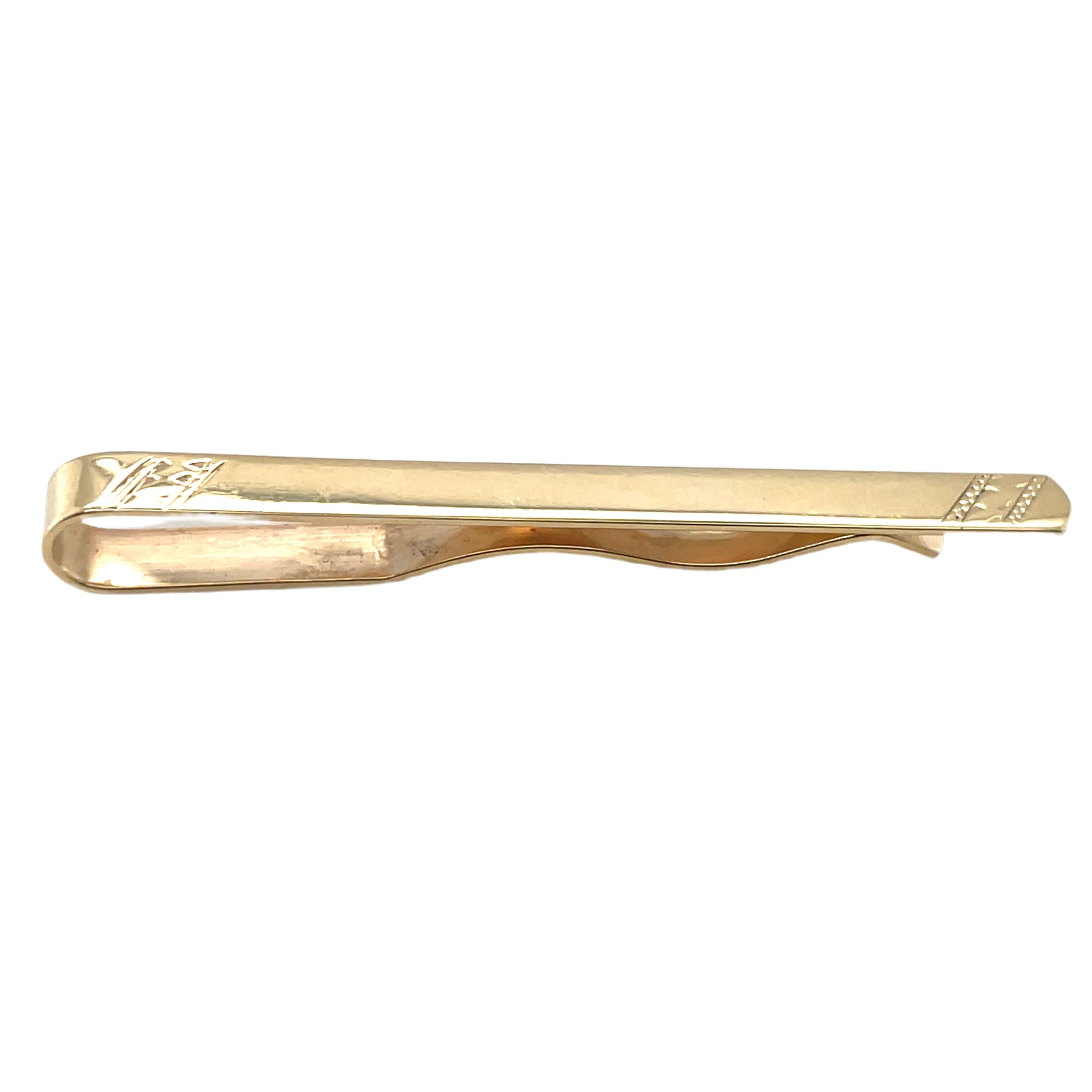 Vintage 9ct Yellow Gold Gents Tie Slide
