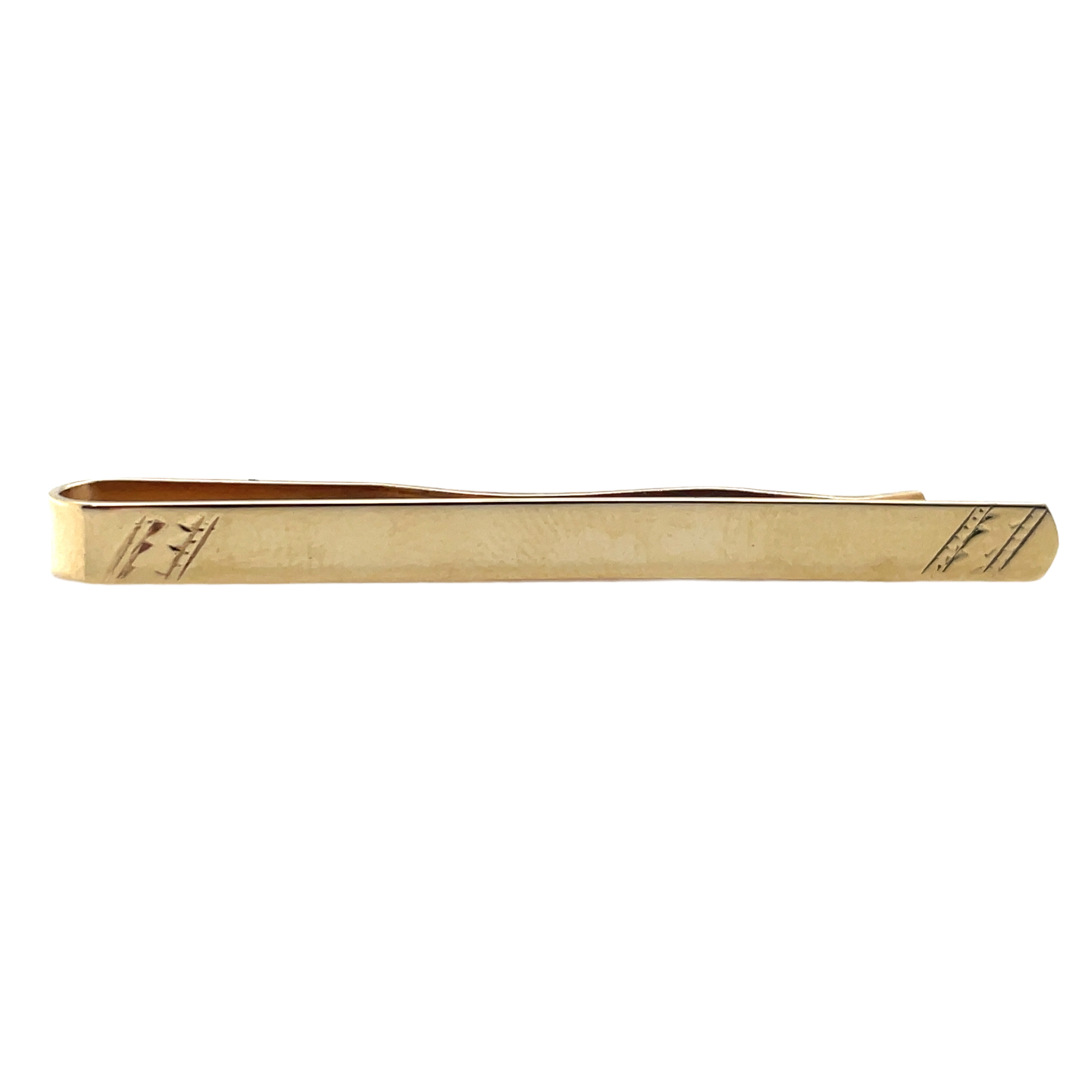Vintage 9ct Yellow Gold Gents Tie Slide