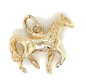 Vintage 9ct Yellow Gold Horse Pendant