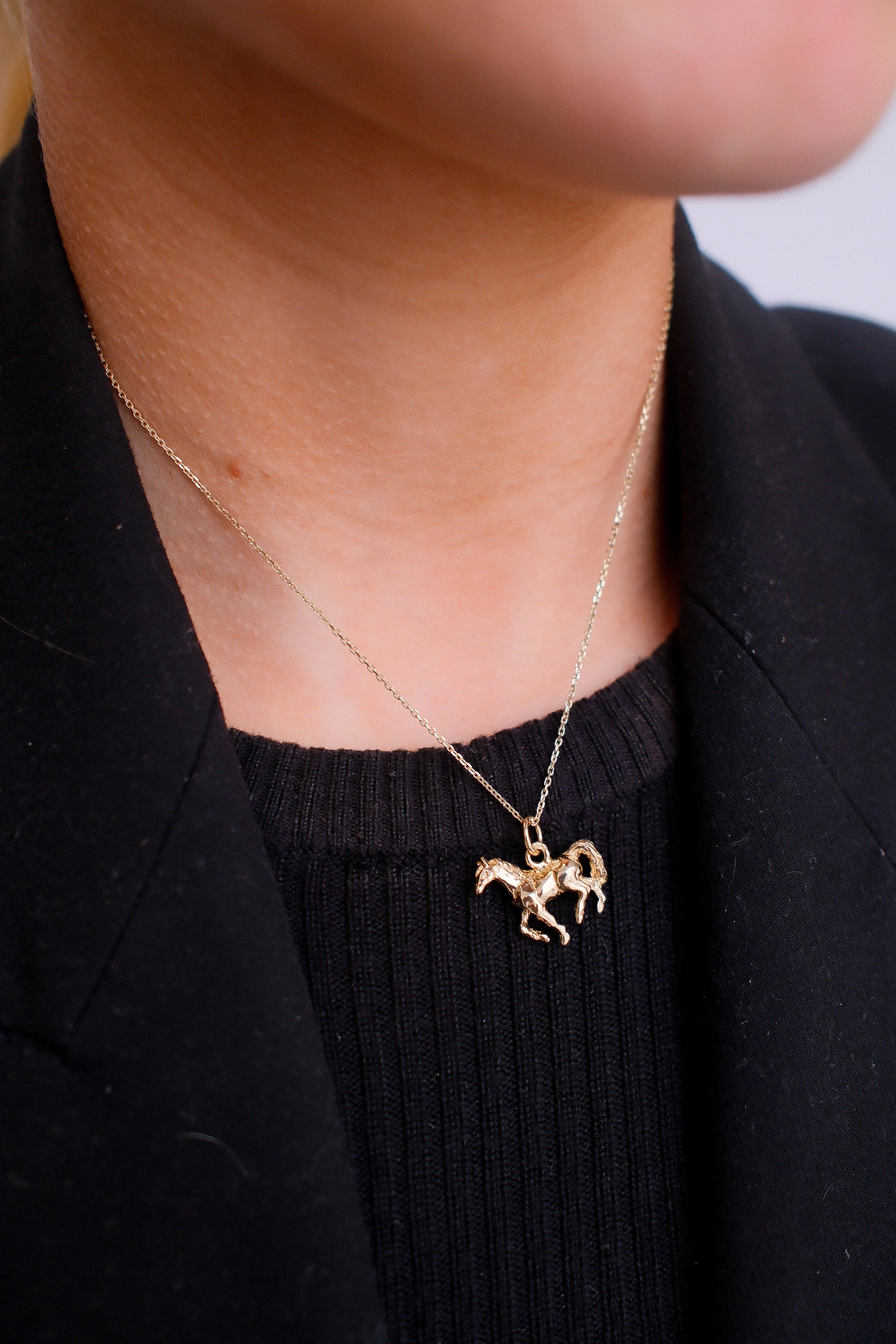 Vintage 9ct Yellow Gold Horse Pendant