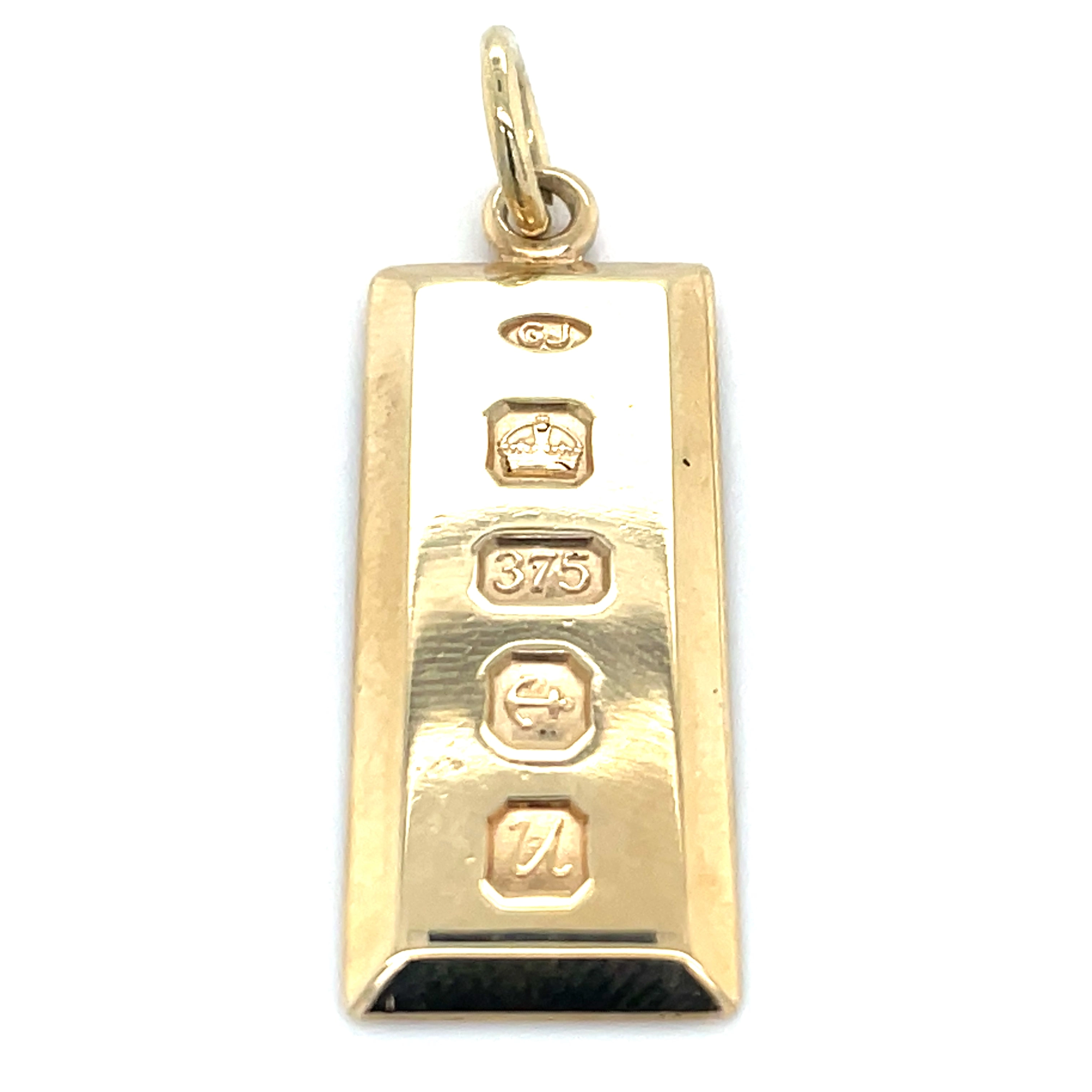 Vintage 9ct Yellow Gold Ingot Pendant