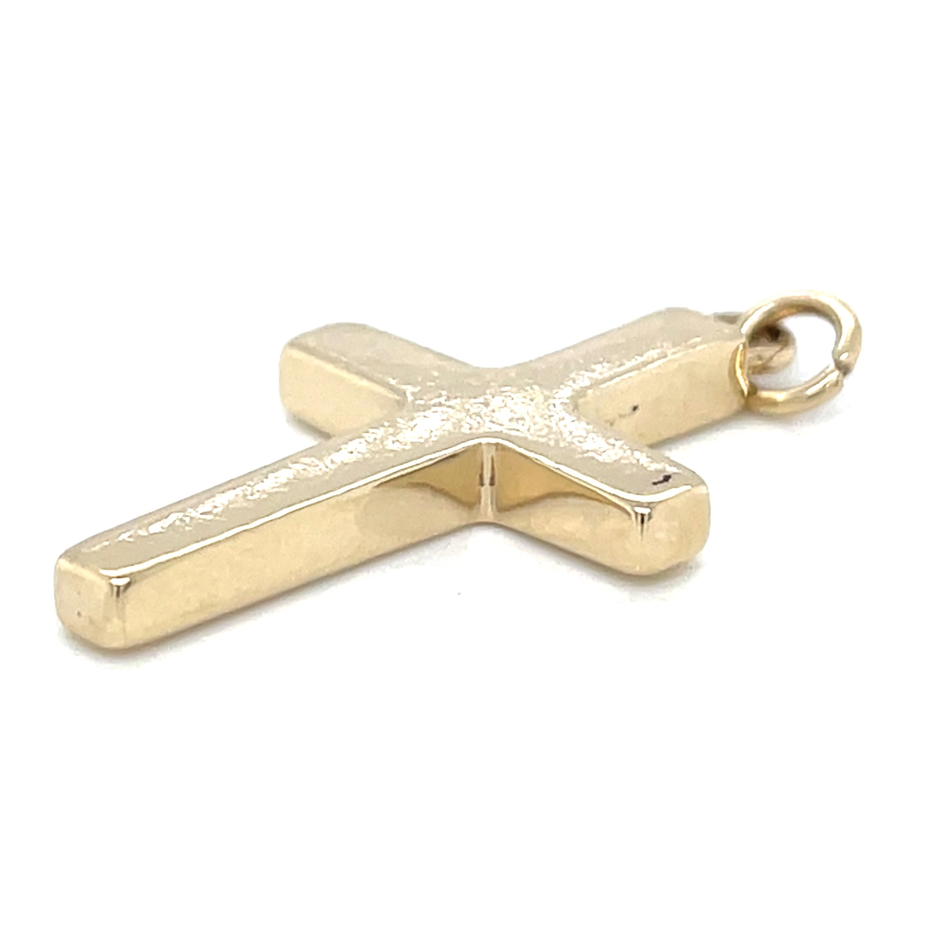 Vintage 9ct Yellow Gold Plain Flat Cross Pendant
