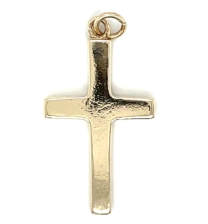 Vintage 9ct Yellow Gold Plain Flat Cross Pendant