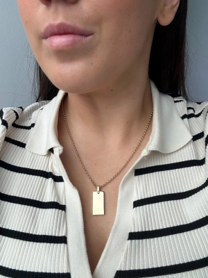 Vintage 9ct Yellow Gold Plain Rectangular Charm