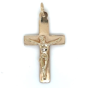 Vintage 9ct Yellow Gold Small Crucifix Pendant