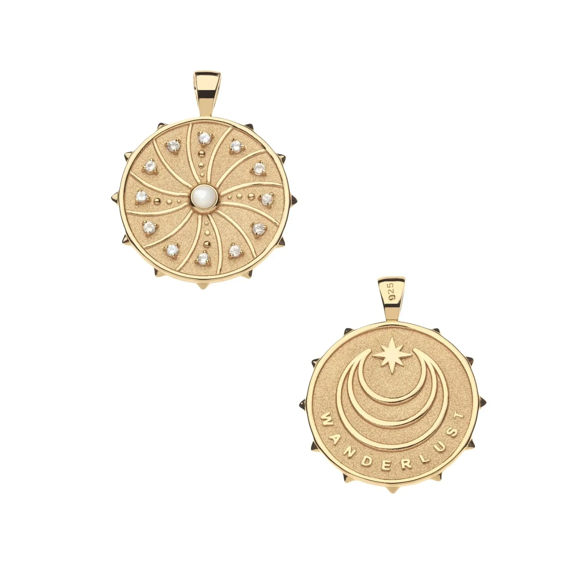 Wanderlust Sun Flare Original Pendant Coin 16-18 Classic Rolo Chain
