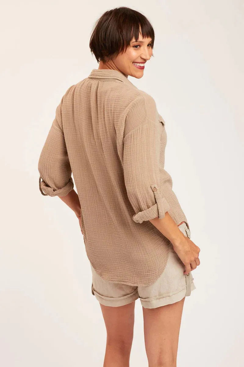 Wendell Button Up Shirt - Merino Wool Pigment