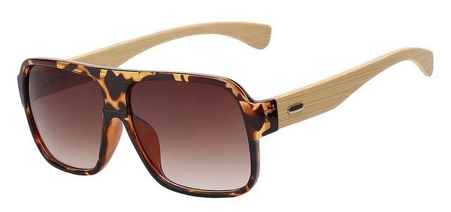West Louis™ Bamboo Square Sunglasses