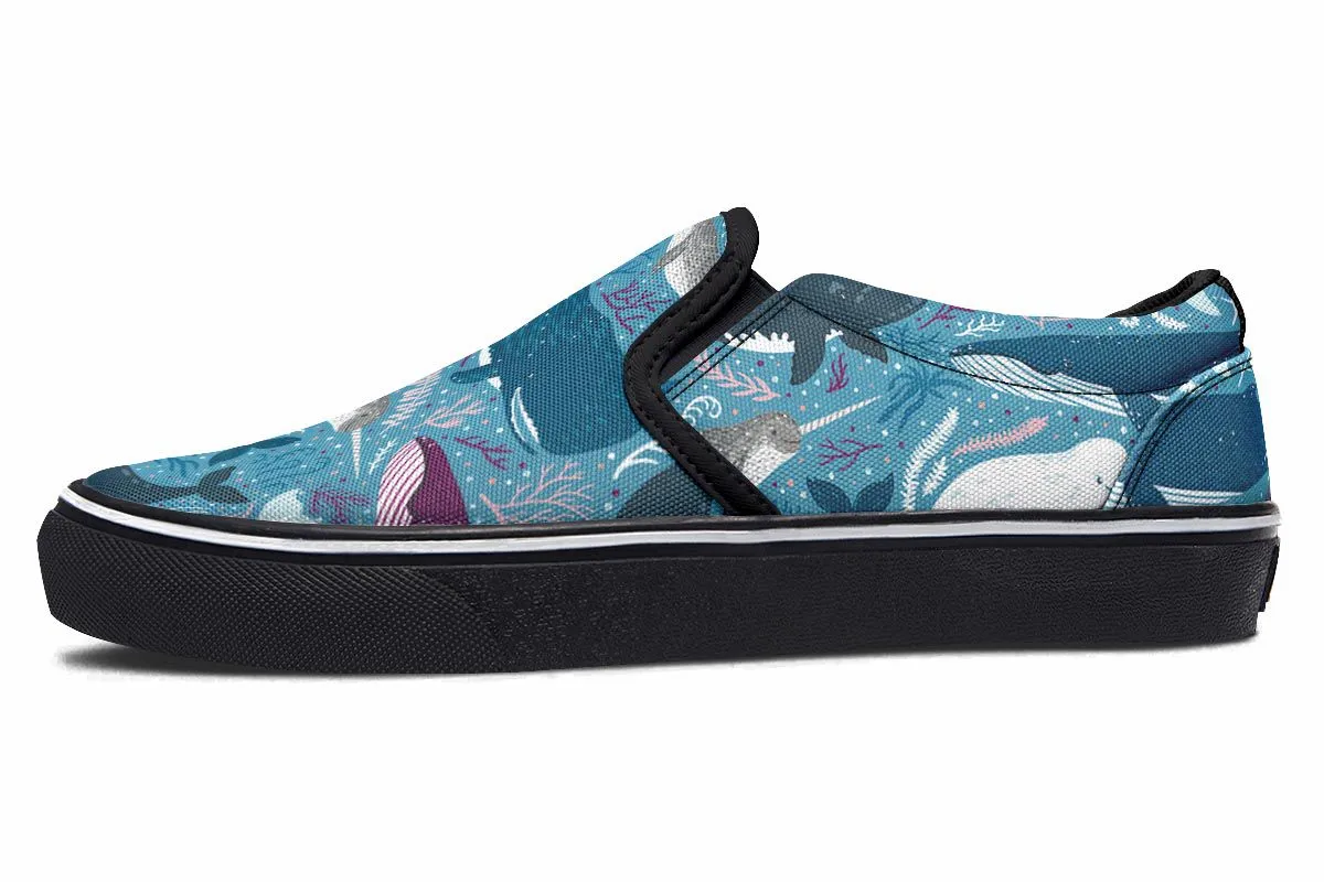 Whale Party Slip-On Shoes