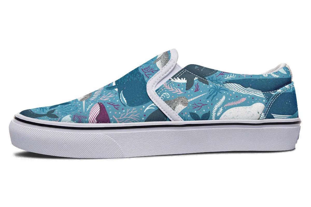 Whale Party Slip-On Shoes