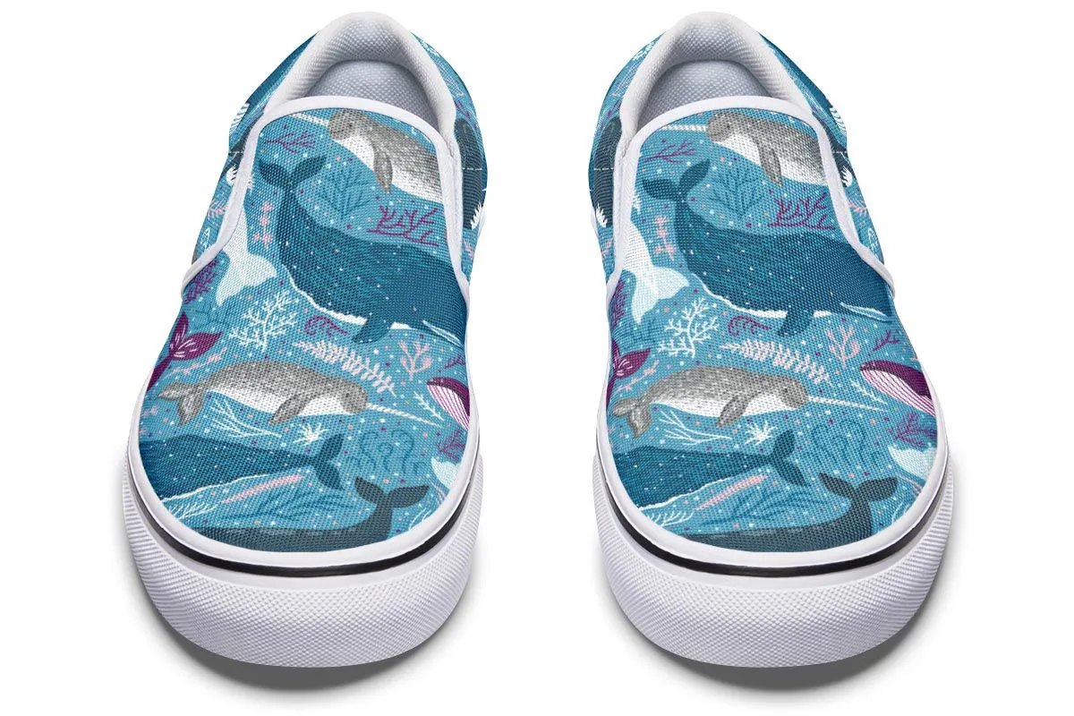 Whale Party Slip-On Shoes