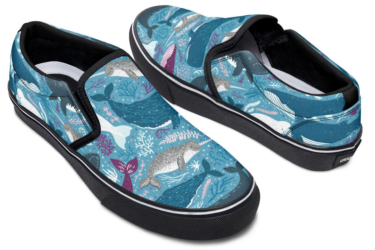 Whale Party Slip-On Shoes
