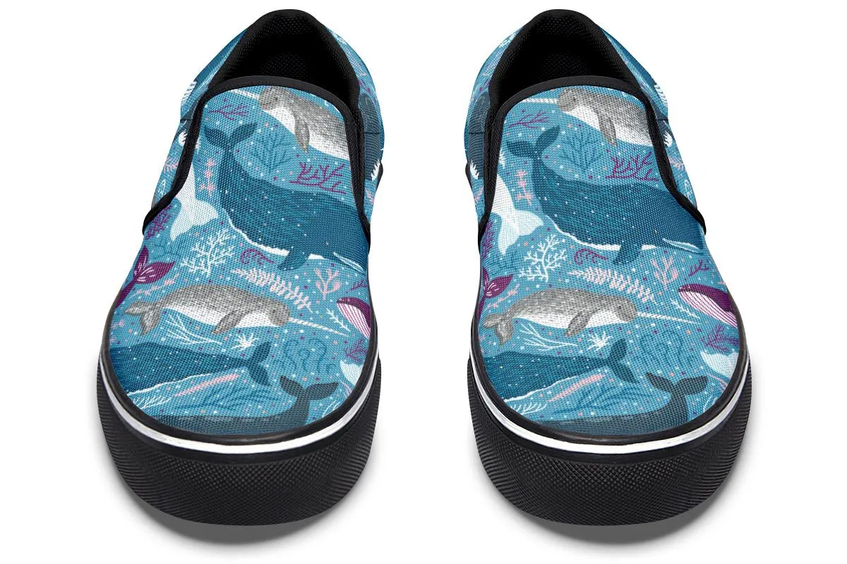 Whale Party Slip-On Shoes