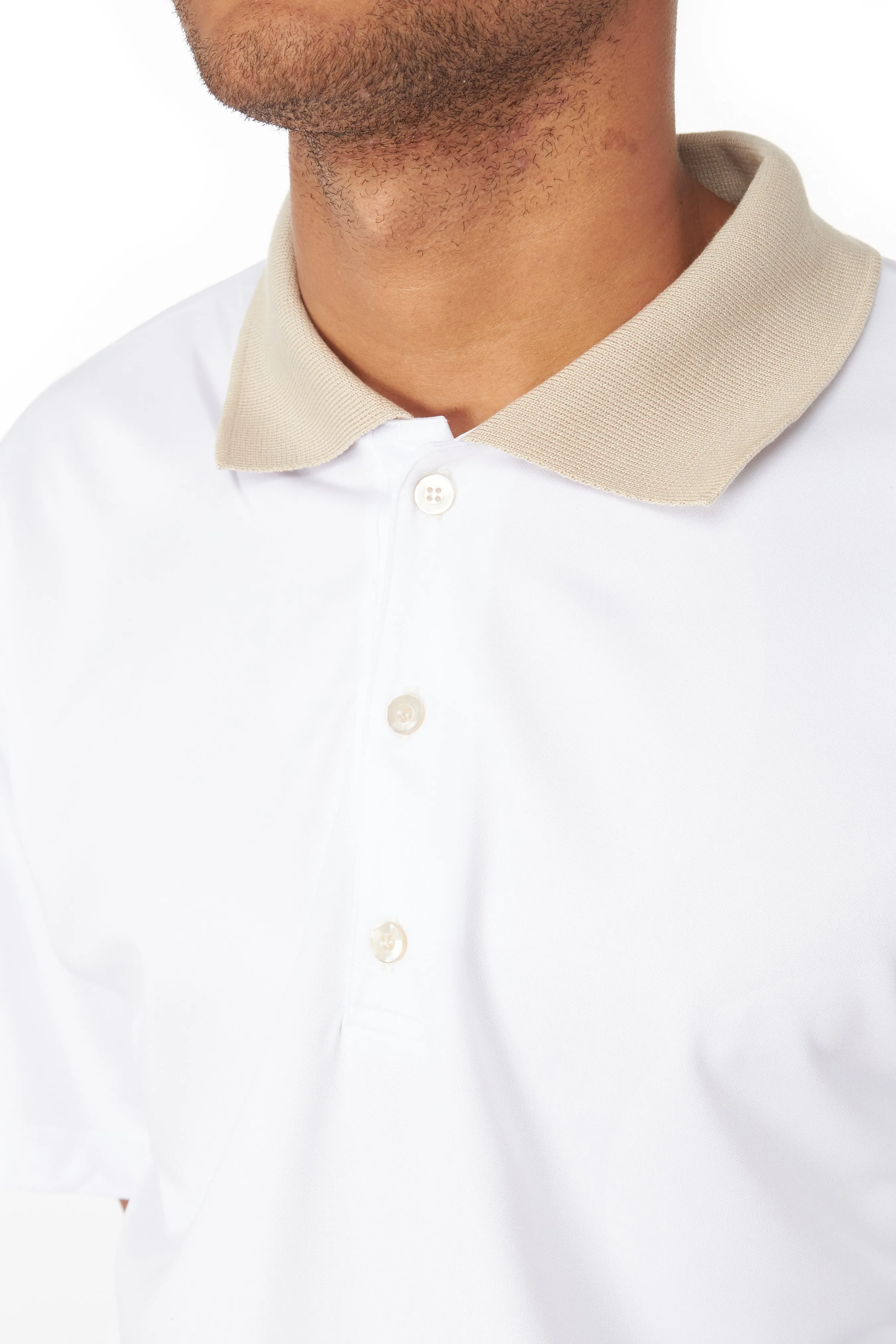 WHIM Mens Micro Poly Pique Golf Shirt 'Light Grey'
