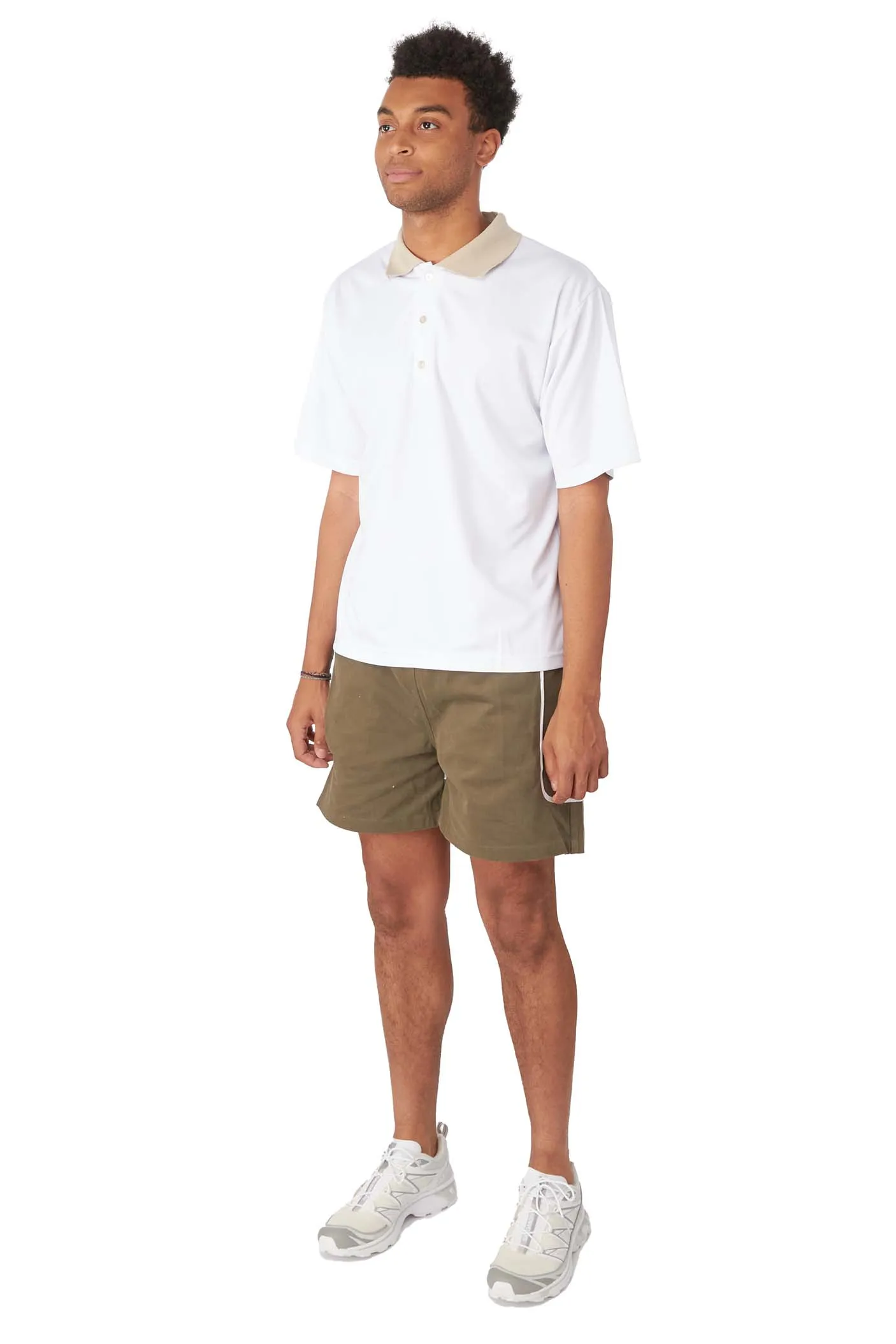 WHIM Mens Micro Poly Pique Golf Shirt 'Light Grey'