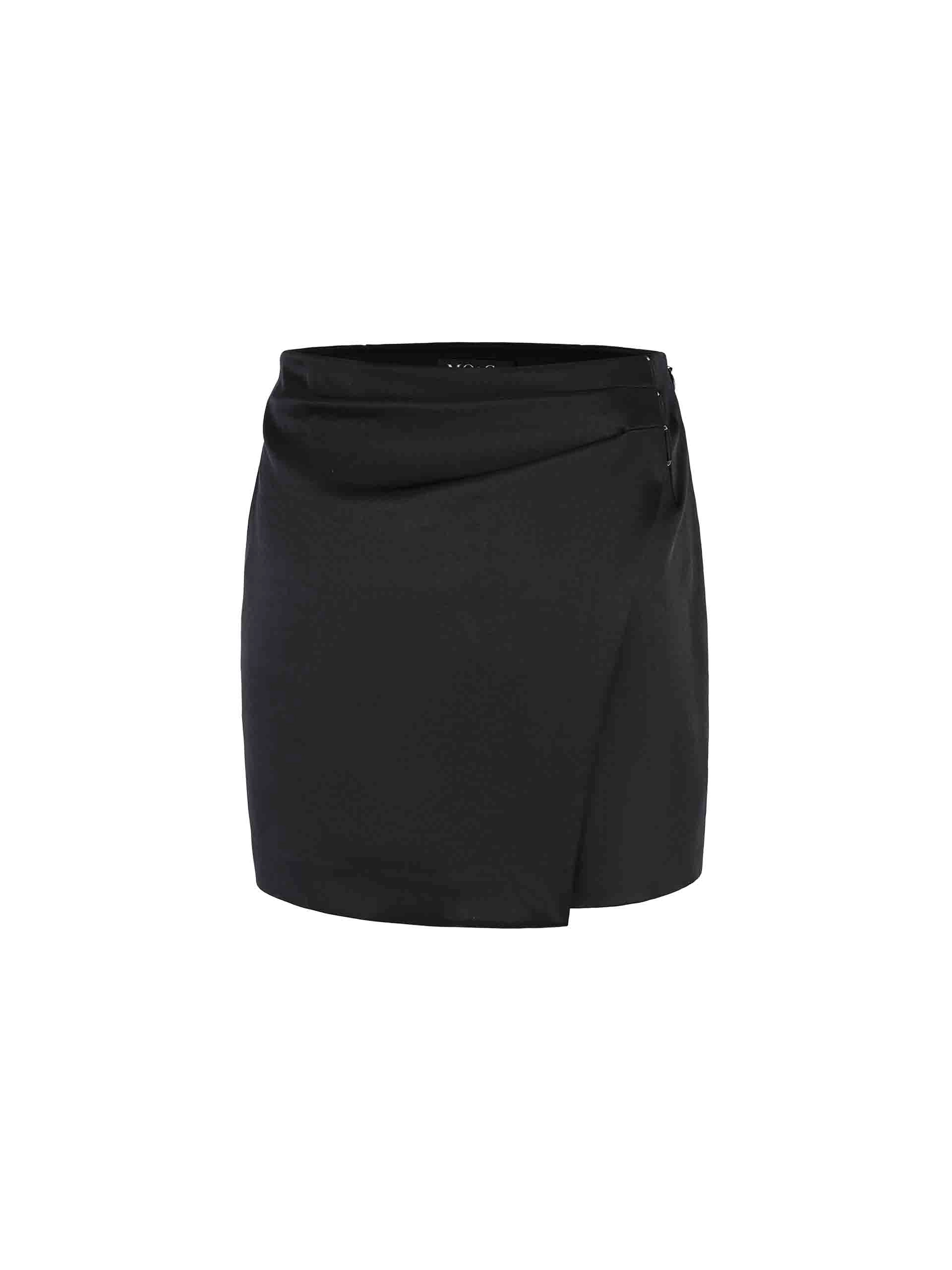 Wrap Detail Satin Skirt
