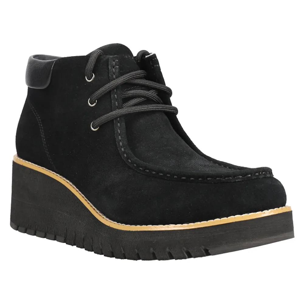 ZEROGRAND City Round Toe Lace Up Wedge Boots